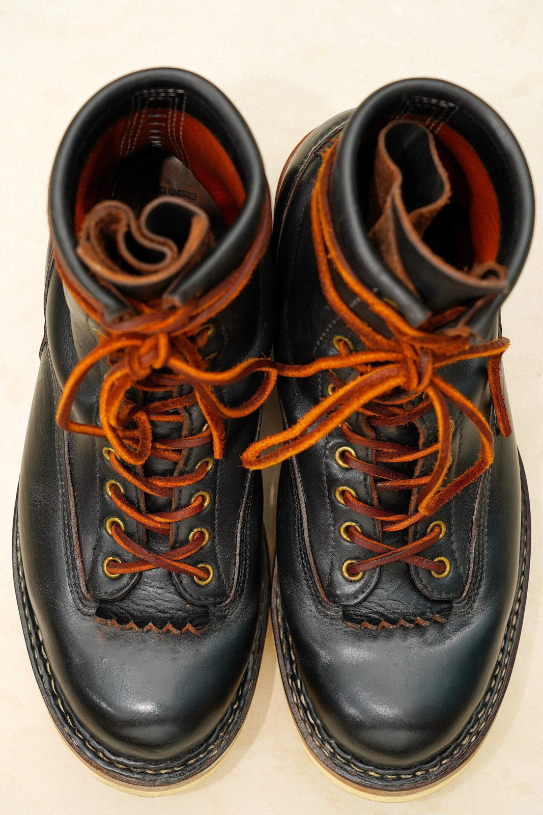 White's Boots Lace to Toe Horween Black，俯瞰