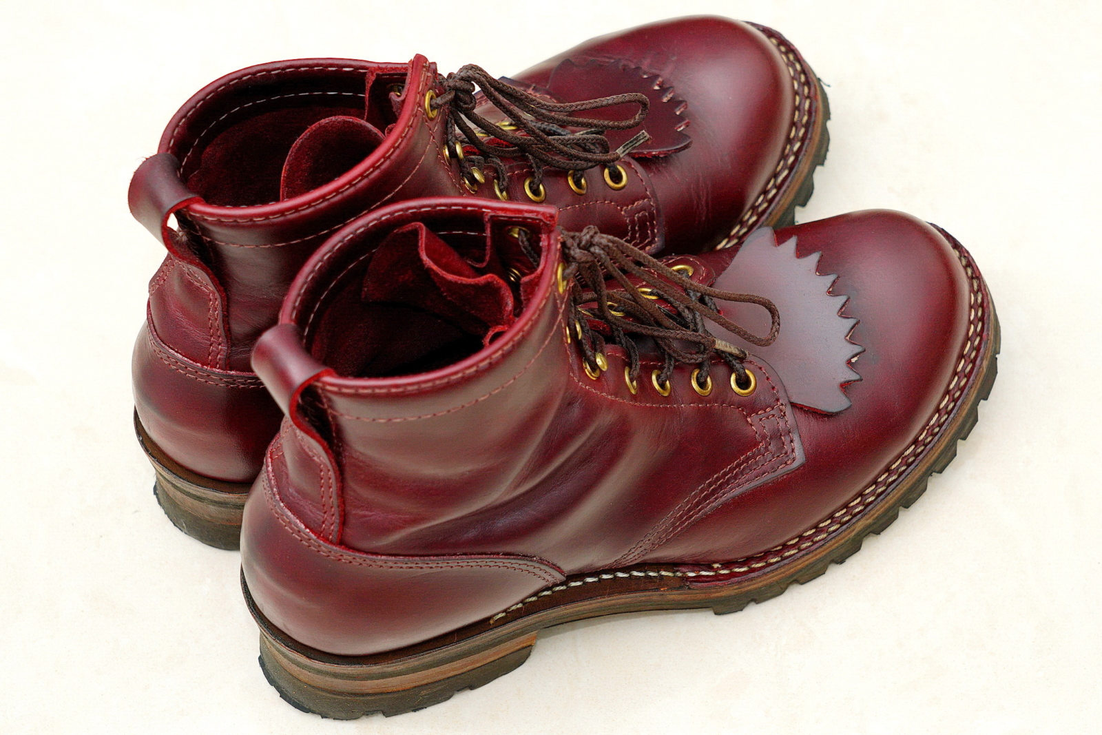WESCO Boots Jobmaster Burgundy 酒紅七吋皮靴，外觀4
