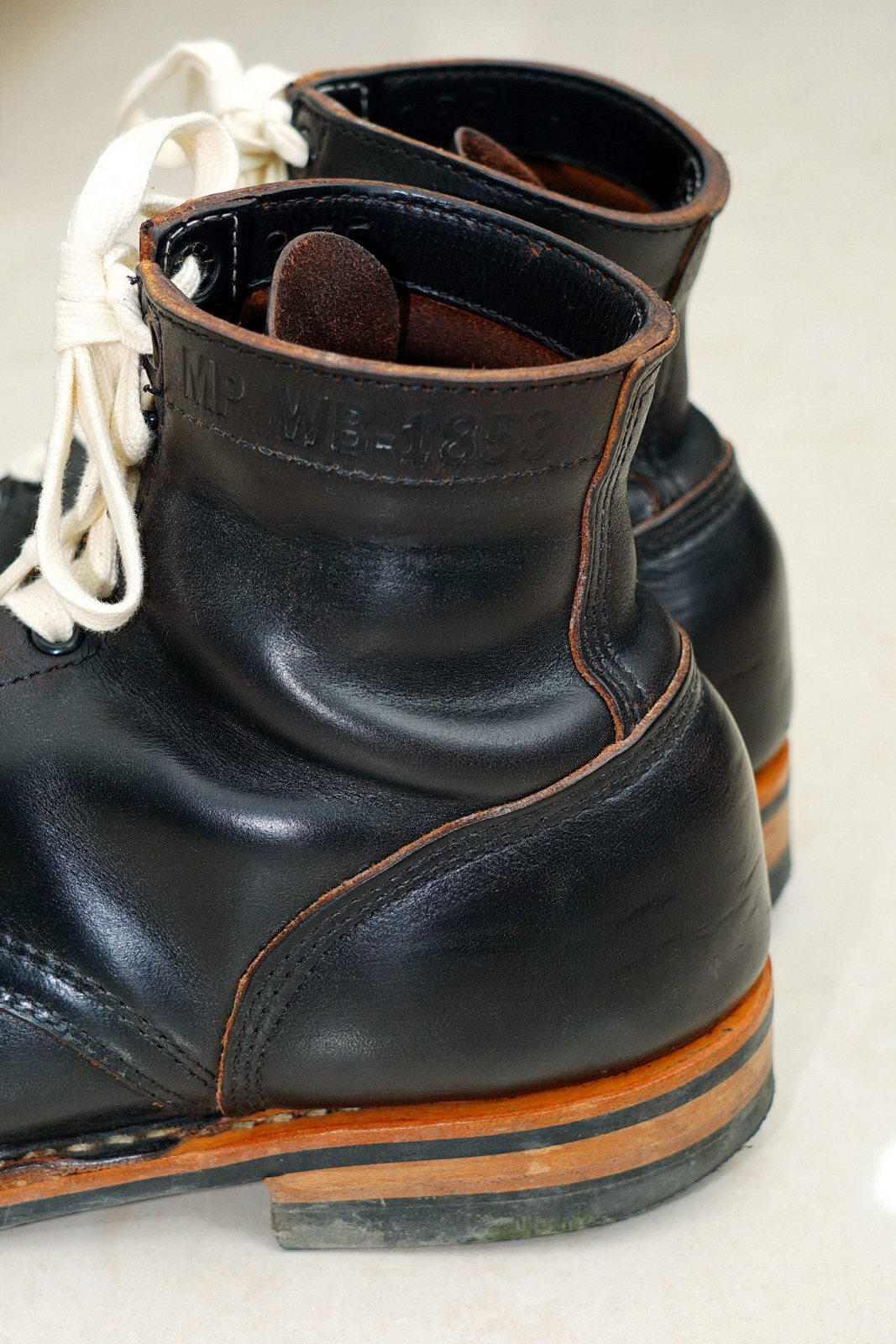 White's MP Service Boots 5Inches Horween CXL BLK 軍警靴，鞋跟特寫1
