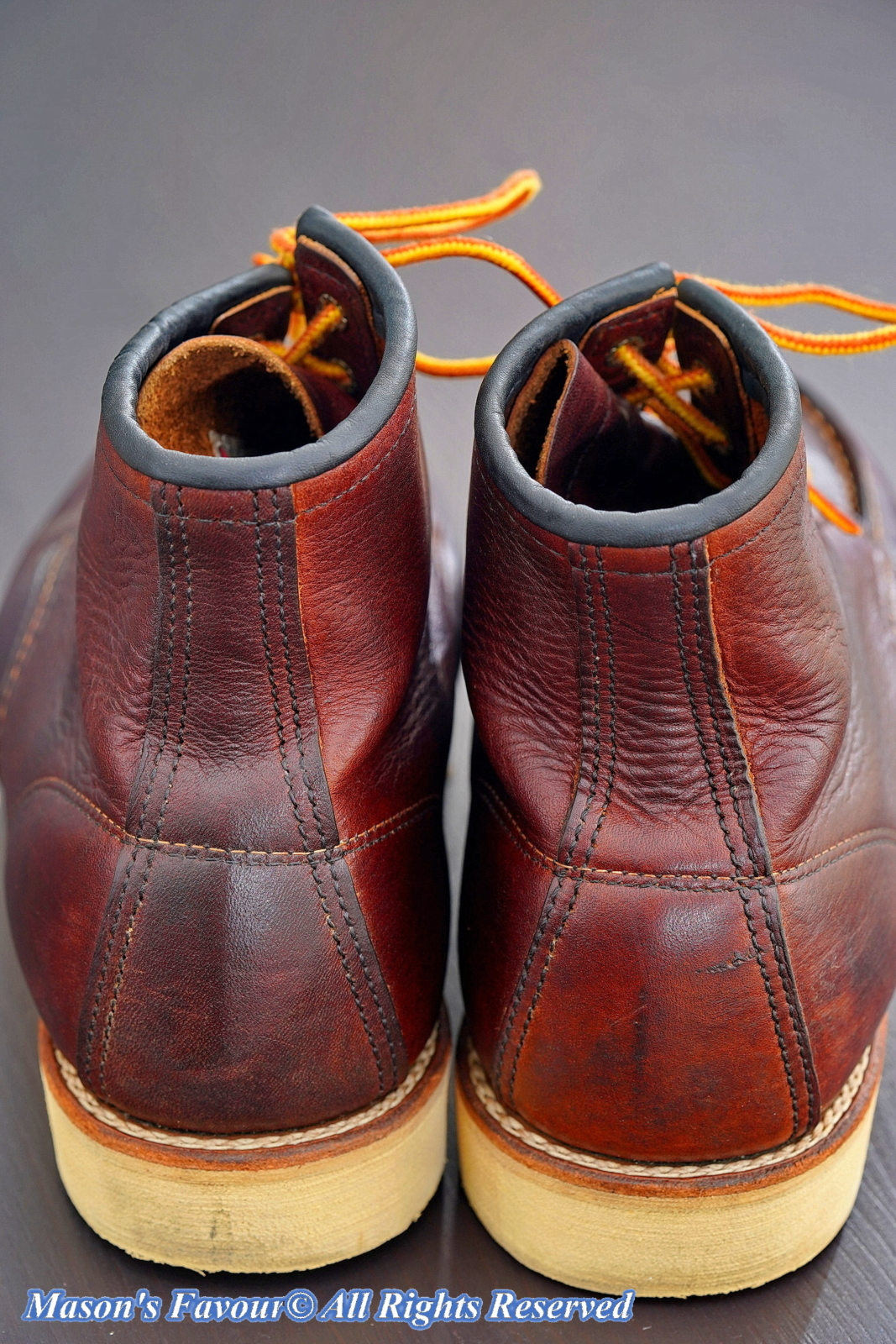 Red Wing 8138 MOC Toe, Rear Enlarged View