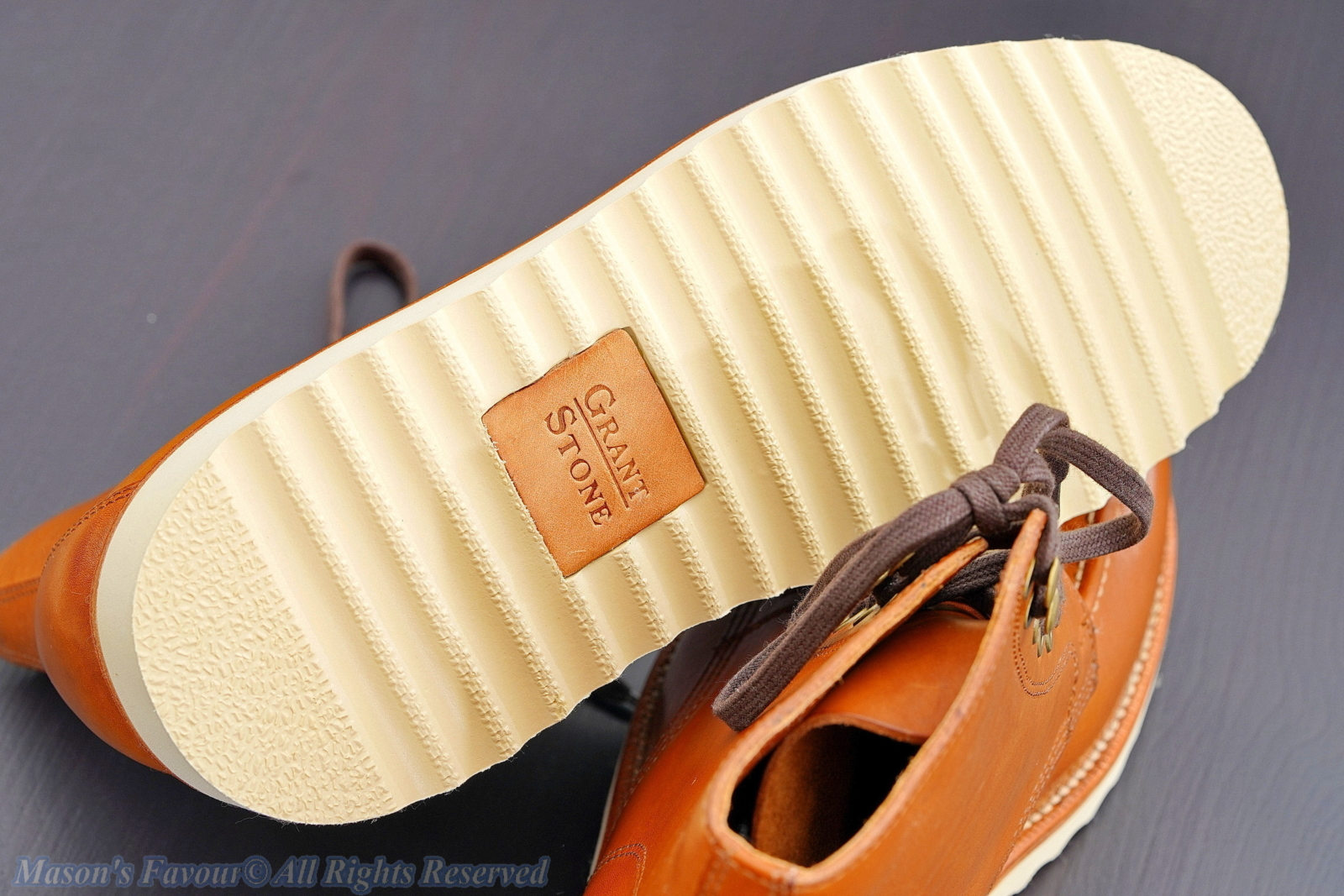 Grant Stone Brass Boot Saddle Tan - Outsole
