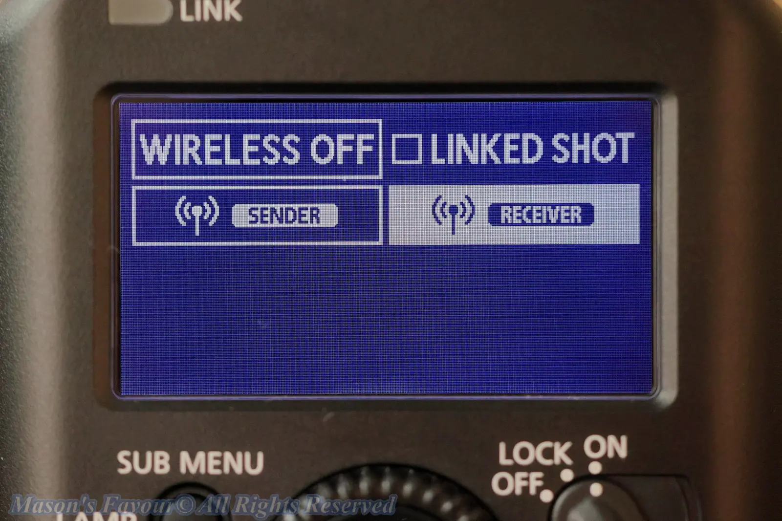 Canon Speedlite EL-5 - Wreless Control Sub Menu illustrated on Display