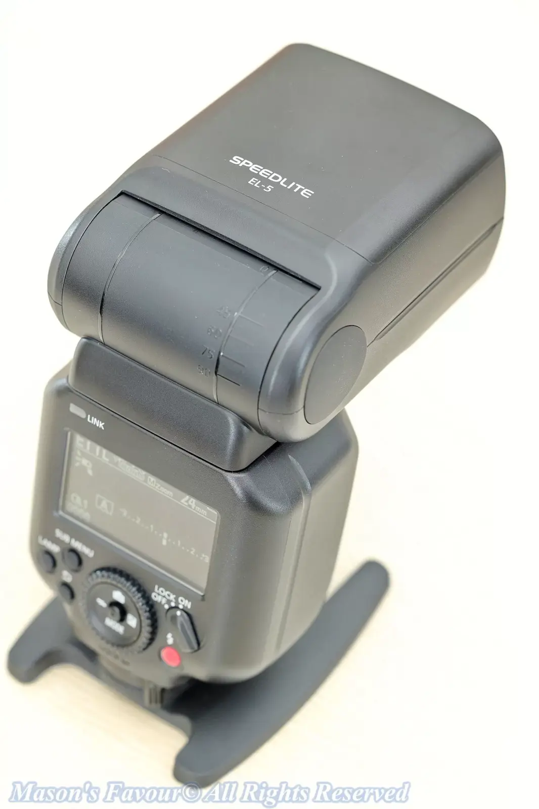 Canon Speedlite EL-5 - EL-5, which Pivots its Diffuser right forward, on Flashgun Stand 3