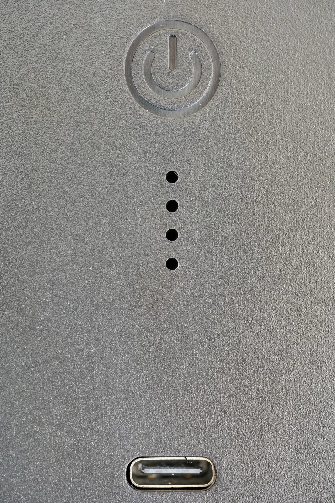 Femobook A2 Coffee Grinder - Power/Operation Button, LED Indicator, USB-C Power-In Port, Enlarged View