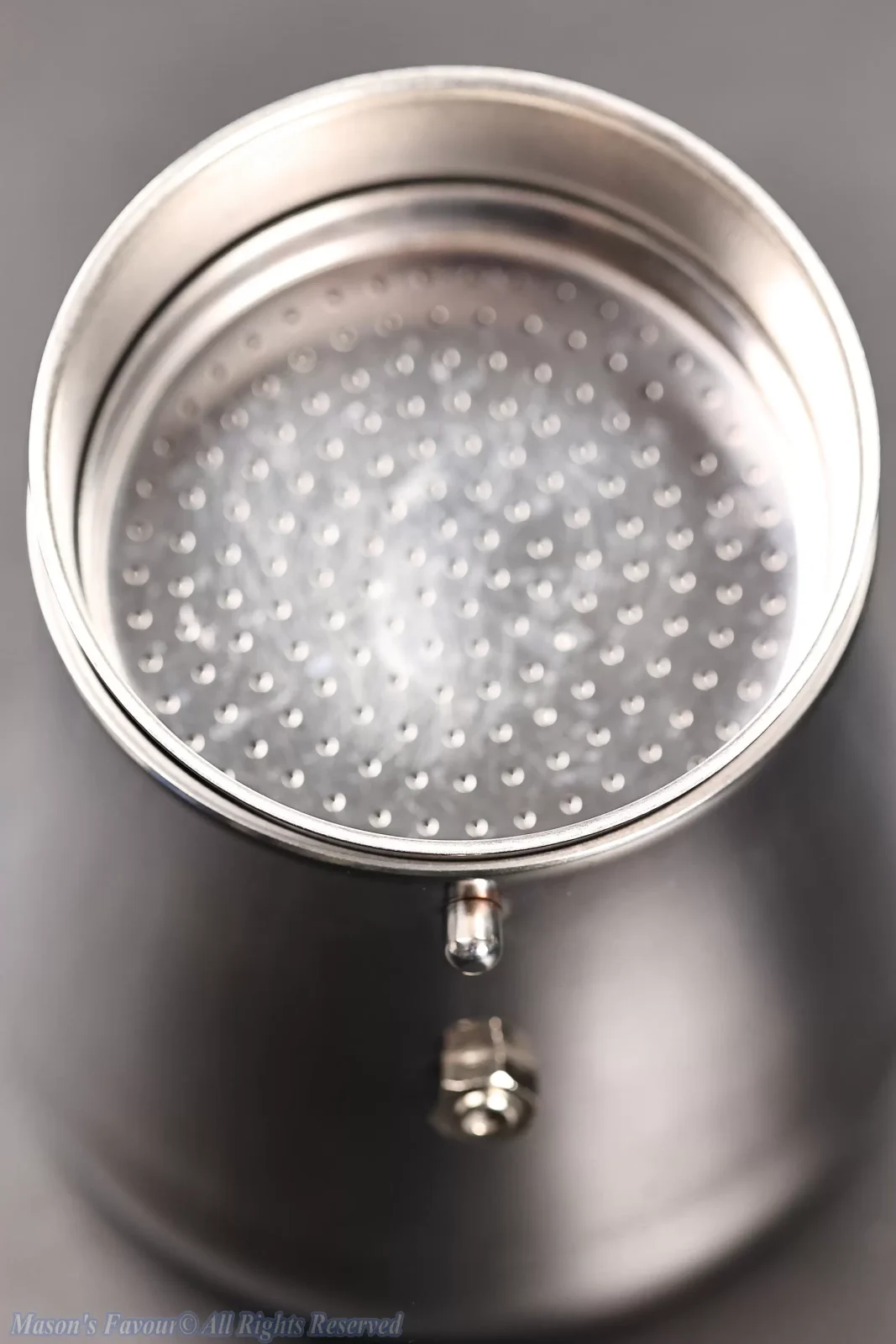 Giannini Restyling Moka Pot 6 Cups - Bottom Pot Part, Filter Basket, Detachable Filter Plate, Assembled 1