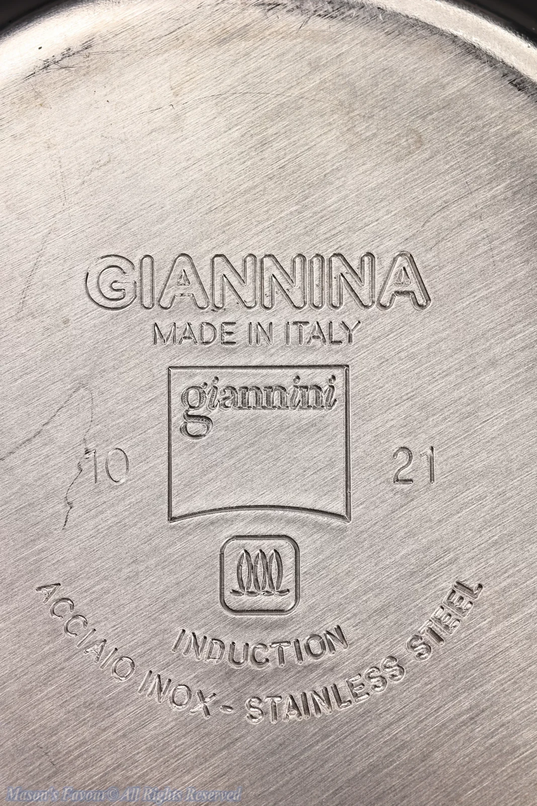 Giannini Restyling Moka Pot 6 Cups - Bottom Pot Part, Laser Engraving on the Bottom, Enlarged View