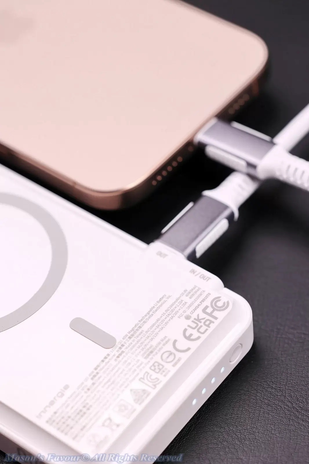 Innergie Qi2 Magnetic Battery Pack 10200mAh - iPhone 16 Pro Max Wire Charging, Enlarged View 2