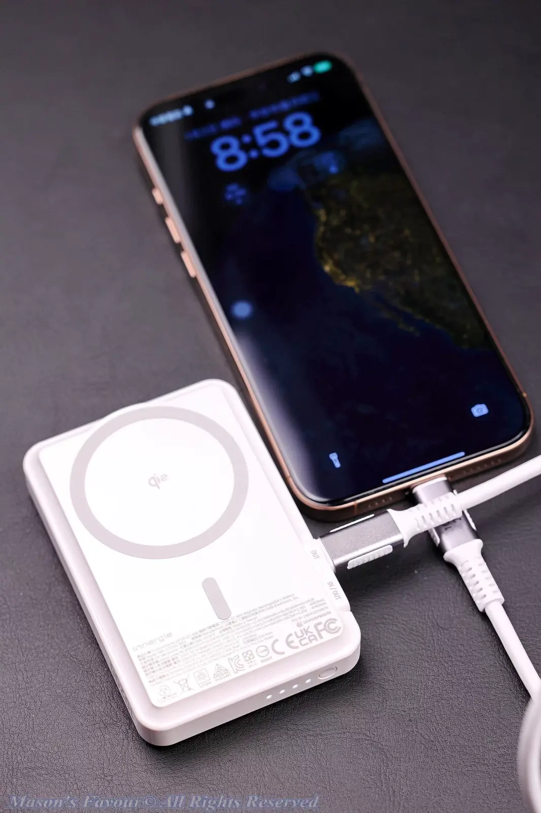 Innergie Qi2 Magnetic Battery Pack 10200mAh - iPhone 16 Pro Max Wire Charging, Front