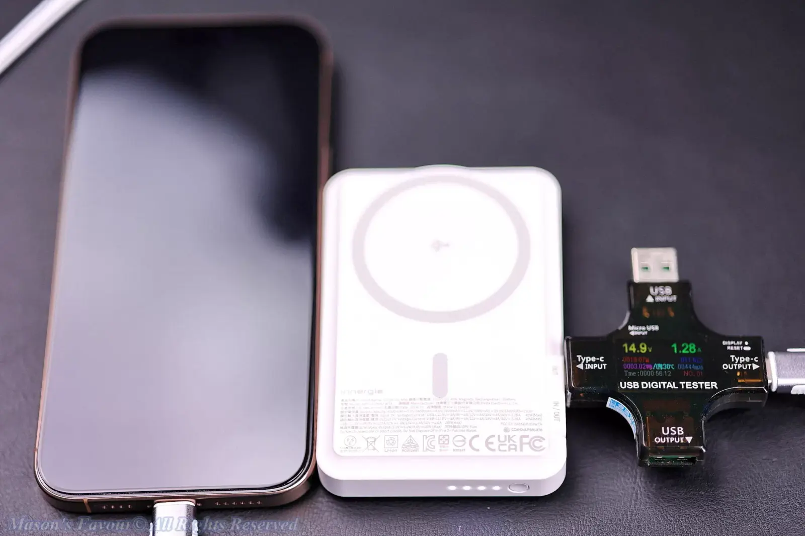 Innergie Qi2 Magnetic Battery Pack 10200mAh - Power Output Test, USB-C Out Port 1