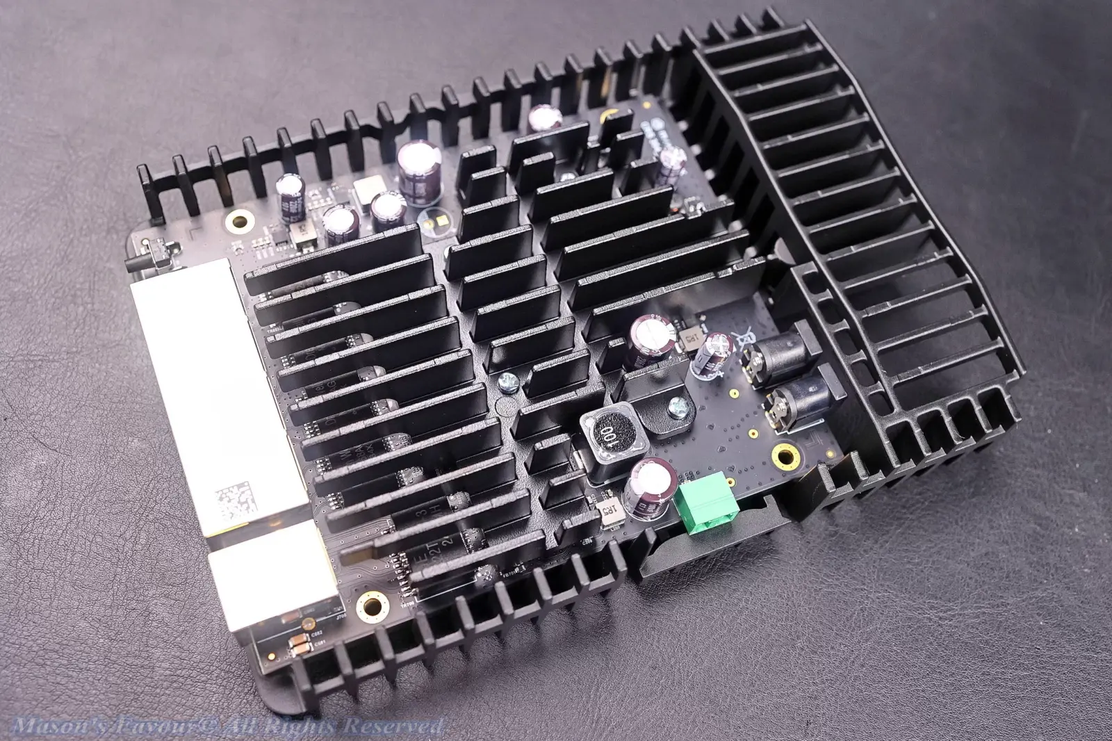 MikroTik CRS304-4XG-IN - Teardown, with the Top White Plastic Cover removed, Perspective 4