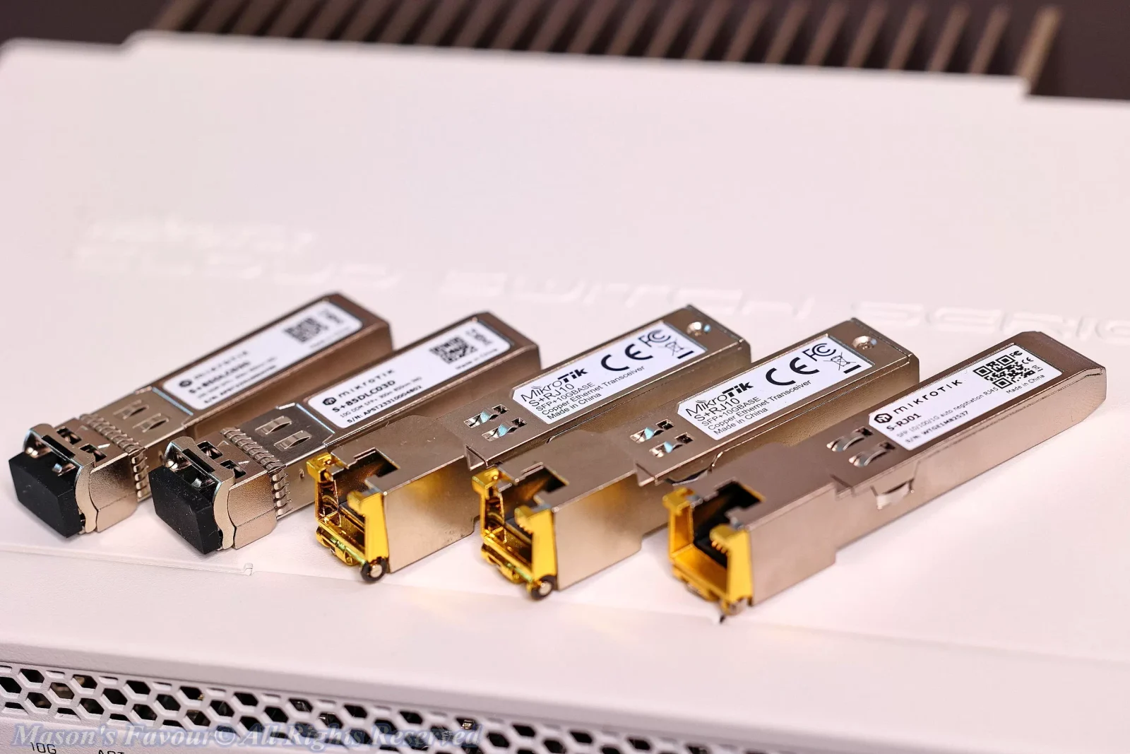 MikroTik CRS309-1G-8S+IN - Connector 2, SFP+ Transceivers, SFP+ to RJ45 Transceivers