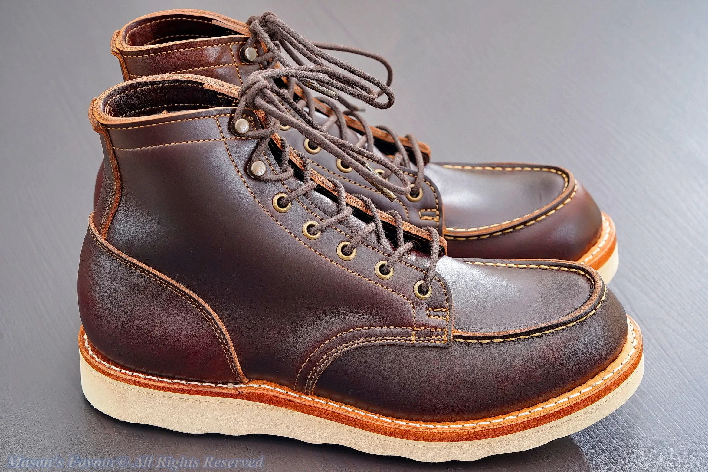 Truman Boots Bay Double Shot Moc Toe - Right Side with Laces