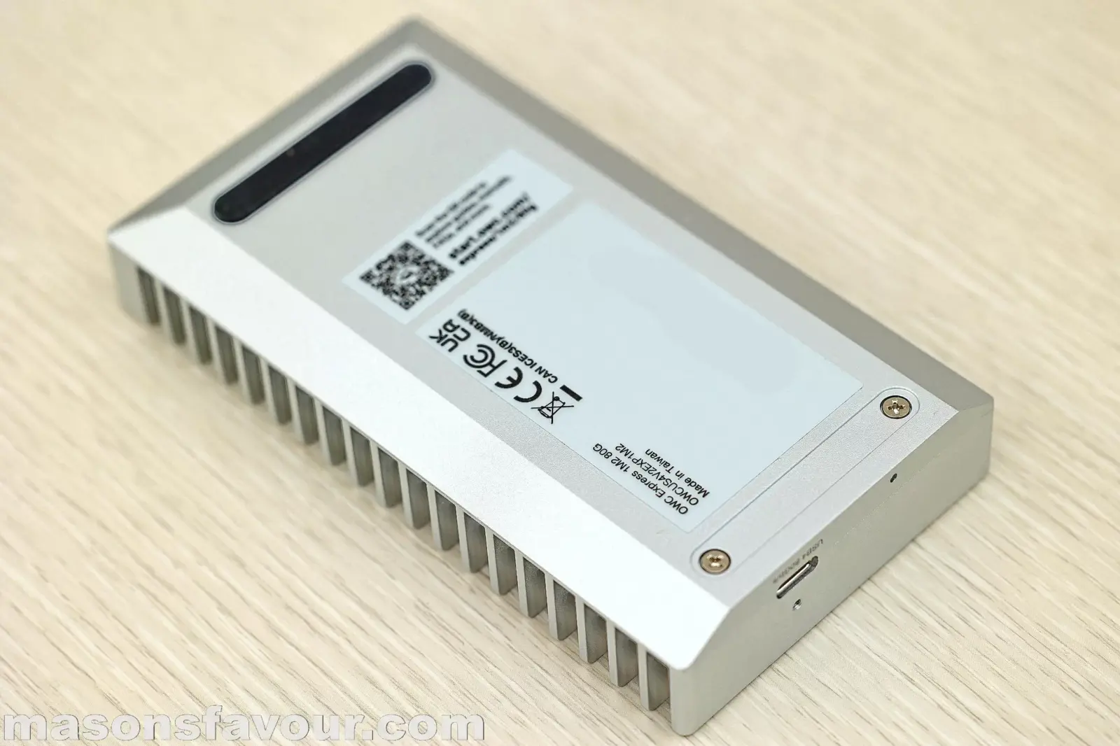 OWC 1M2 80G NVME SSD Enclosure - Bottom Perspective 2