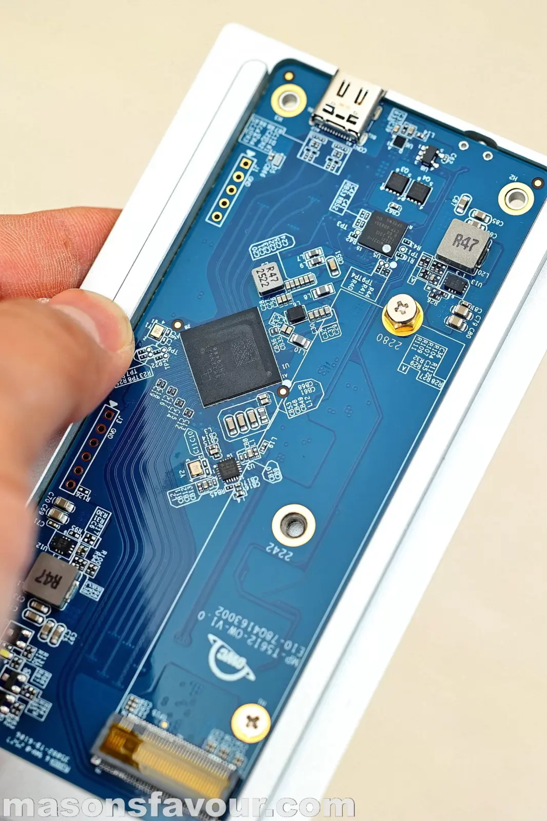 OWC 1M2 80G NVME SSD Enclosure - PCB & Bottom Heatsink Base, Hand-On 2