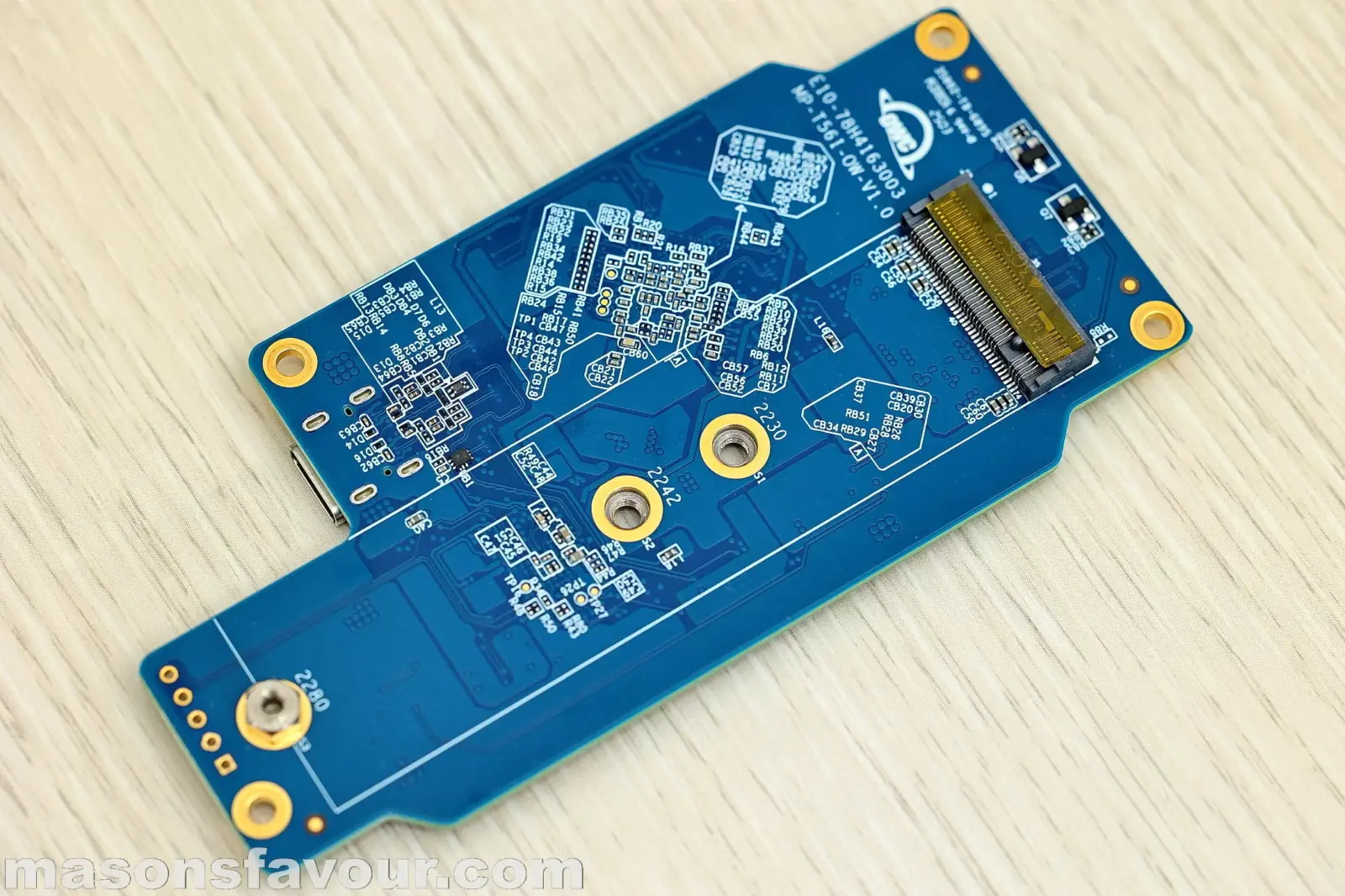 OWC Envoy Ultra Thunderbolt 5 SSD - PCB with NVME SSD Slot, Perspective 2