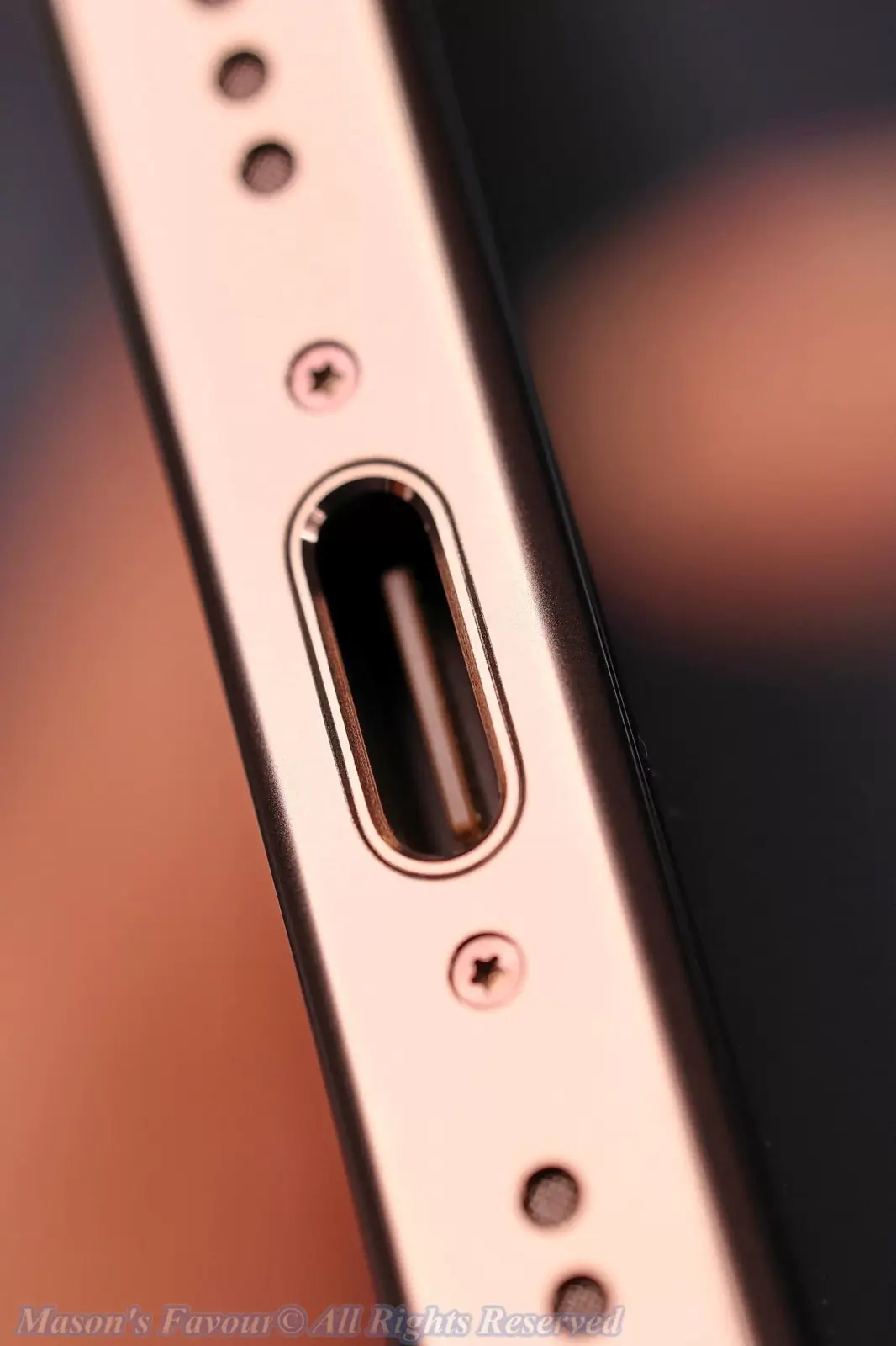 iPhone 16 Pro Max, Desert Titanium - Enlarged View, USB-C Port
