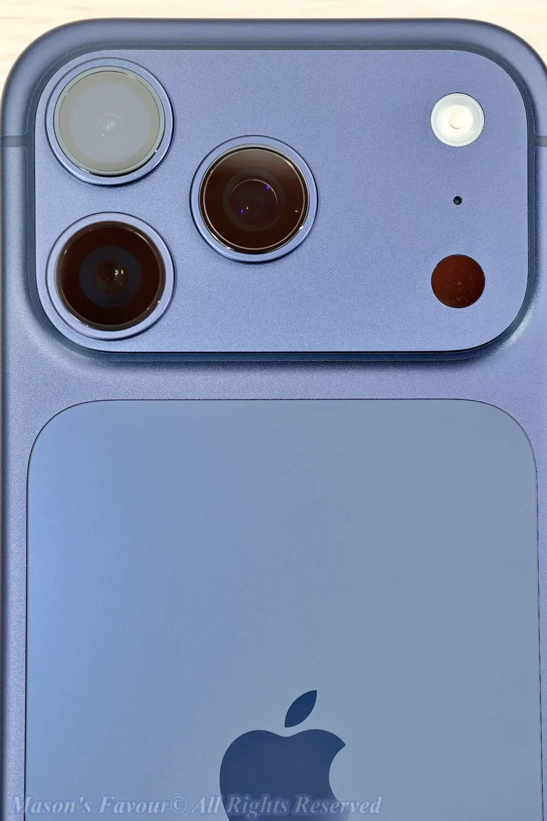 iPhone 17 Pro Deep Blue - Rear, Enlarged View